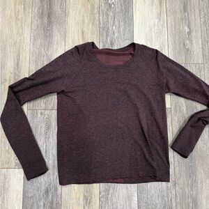 lululemon athletica Maroon Long Sleeve Top